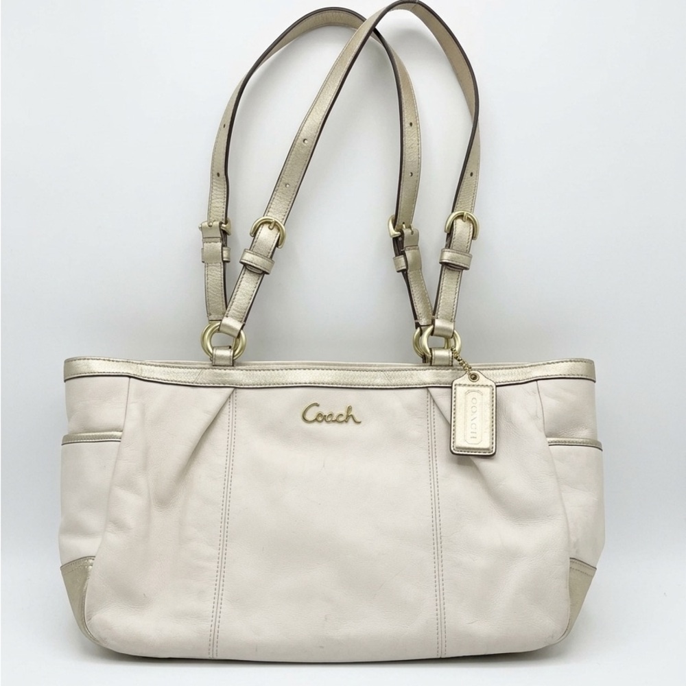 Coach Gallery Leather Shoulder Tote with Gold Hardware